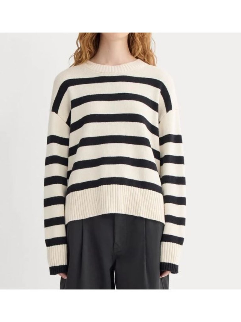 Everlane The Boxy Sweater In Everyday Cotton Canvas Black Size M Nwt